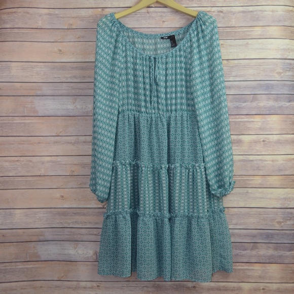 h and m long sleeve maxi dress